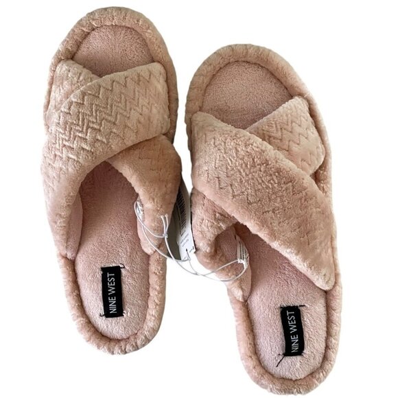 Nine West Cross Band Premium Slippers Open Toe House Slides Women's XL NEW - Picture 3 of 7